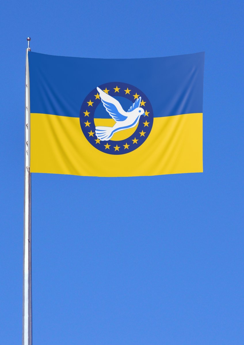 Vlag Oekraïne 150x100 | Vredesduif EU | Europese Unie | Ukraine